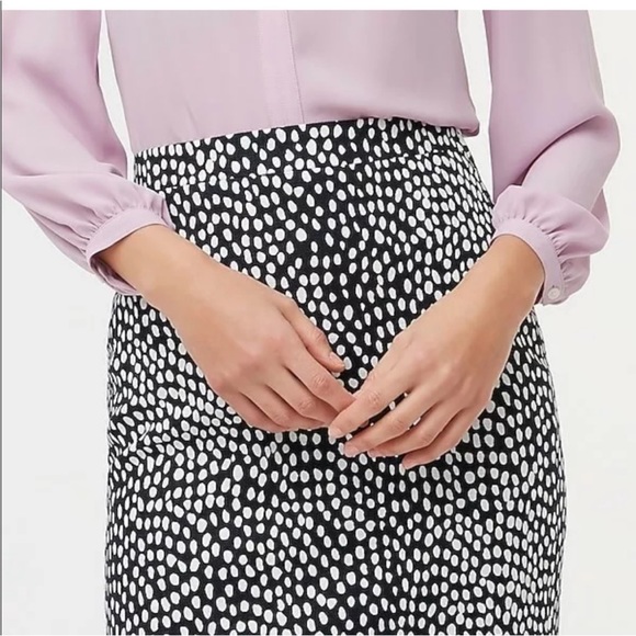J. Crew Women’s Navy White Modern Polka Dot Pencil Skirt 100% Cotton Size 0 NWT - Picture 3 of 12